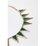 Harlow Navy Leatherette Triangle Bib Necklace